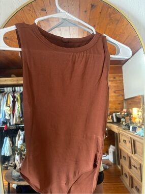 Women’s Sleeveless Tank Bodysuit - Rust Brown